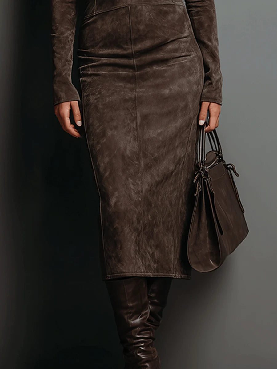 Women's Brown Long Midi Dress, photo 5