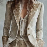Constance | Ivory Tailored Embroidered Blazer