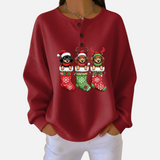 Retro Christmas Sweater Featuring Dog Design in Red