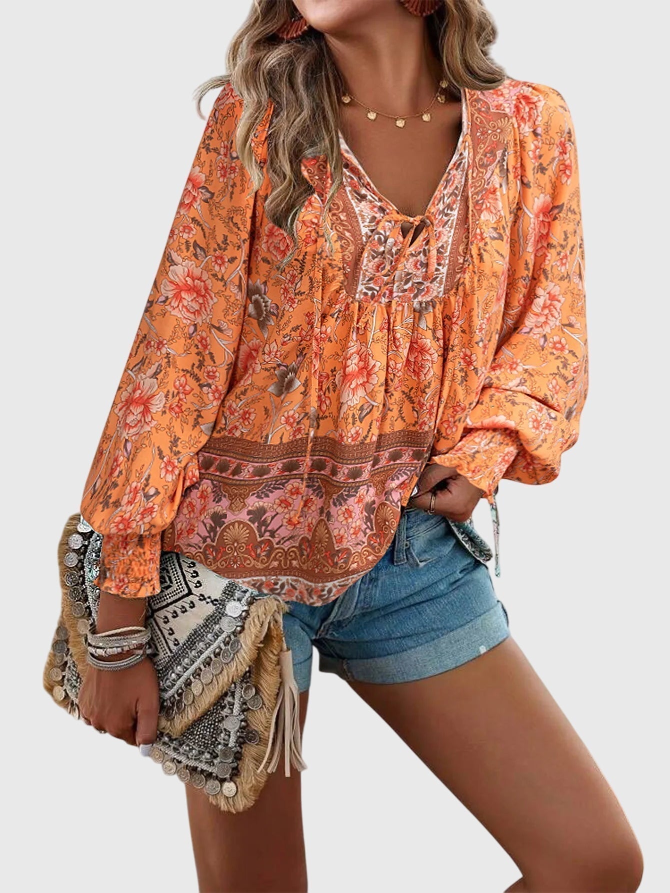 Women's Elegant Pullover in Orange