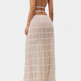 Halter Neck Pleated Ensemble with Flowing High-Waisted Skirt, photo 5