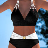 Women's Elegant Support Bikini Set in Black