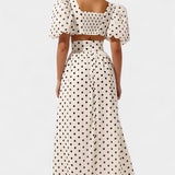Women's Puff Sleeve Top with Front Slit Skirt, photo 3