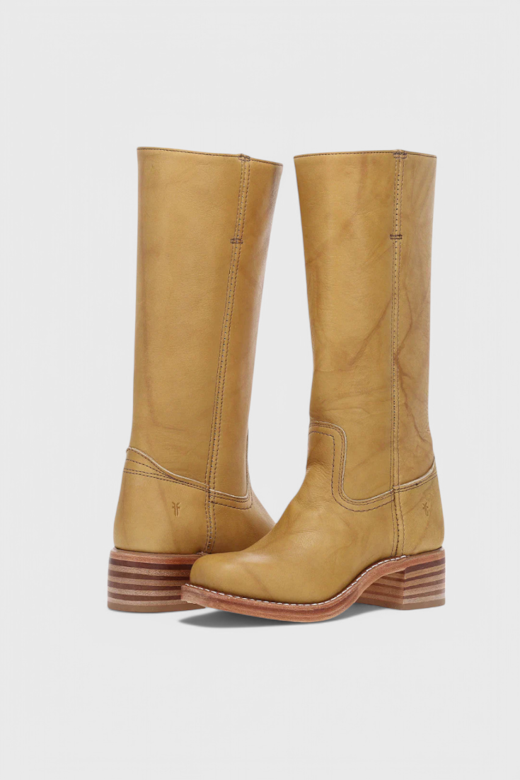 Grace Insulated Leather Boots in Yellow
