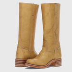 Grace Insulated Leather Boots in Yellow