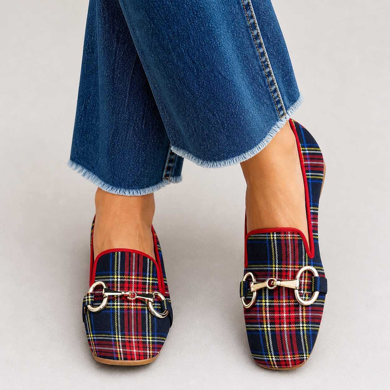 Women's Checkered Loafers