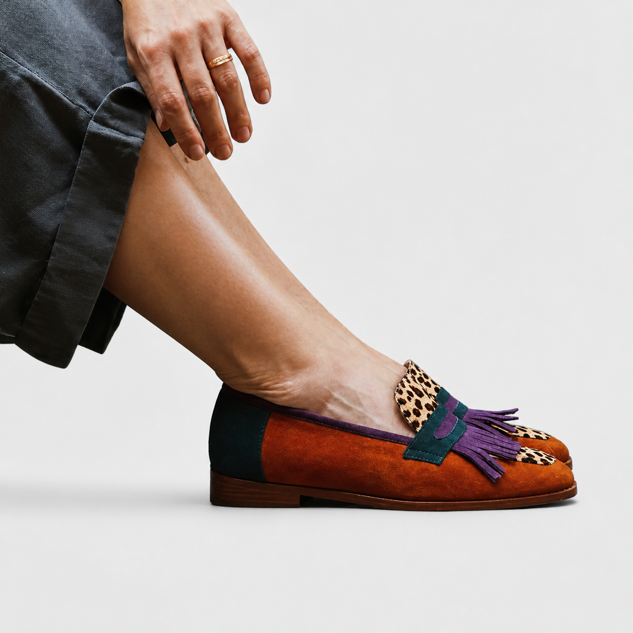 Women's Brown Leopard Loafers, photo 2