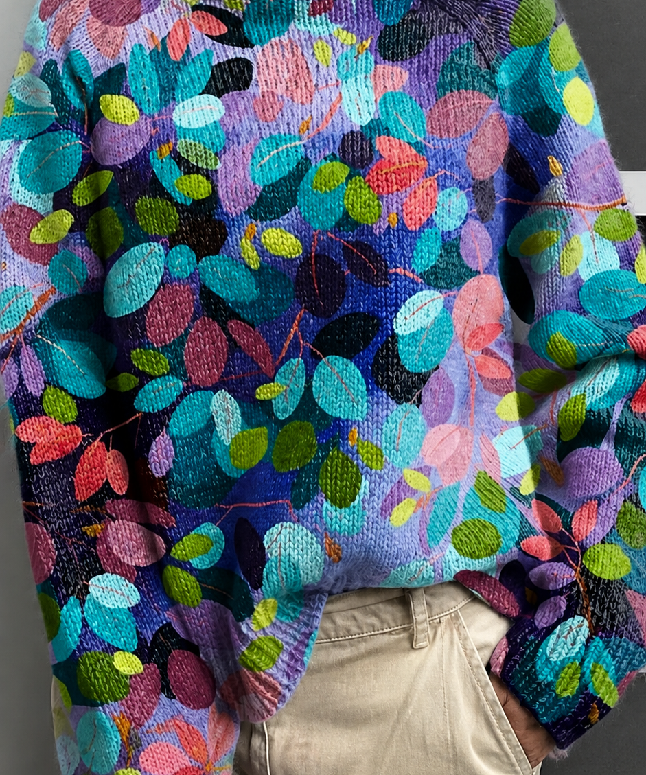 Women's Multicolored Turtleneck Sweater