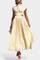 High-Neck Top & Side-Slit Skirt Set in Yellow