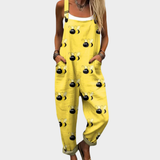 Aurora Comfortable printed jumpsuit in Yellow