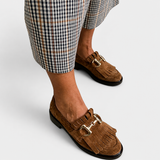 Women's Brown Round Moccasins