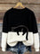 Women's Soft Cat Graphic Sweater in Black