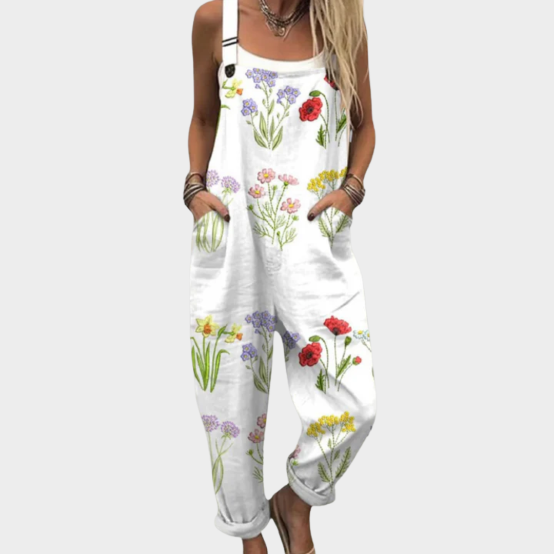 Aubrey Comfortable printed jumpsuit in White