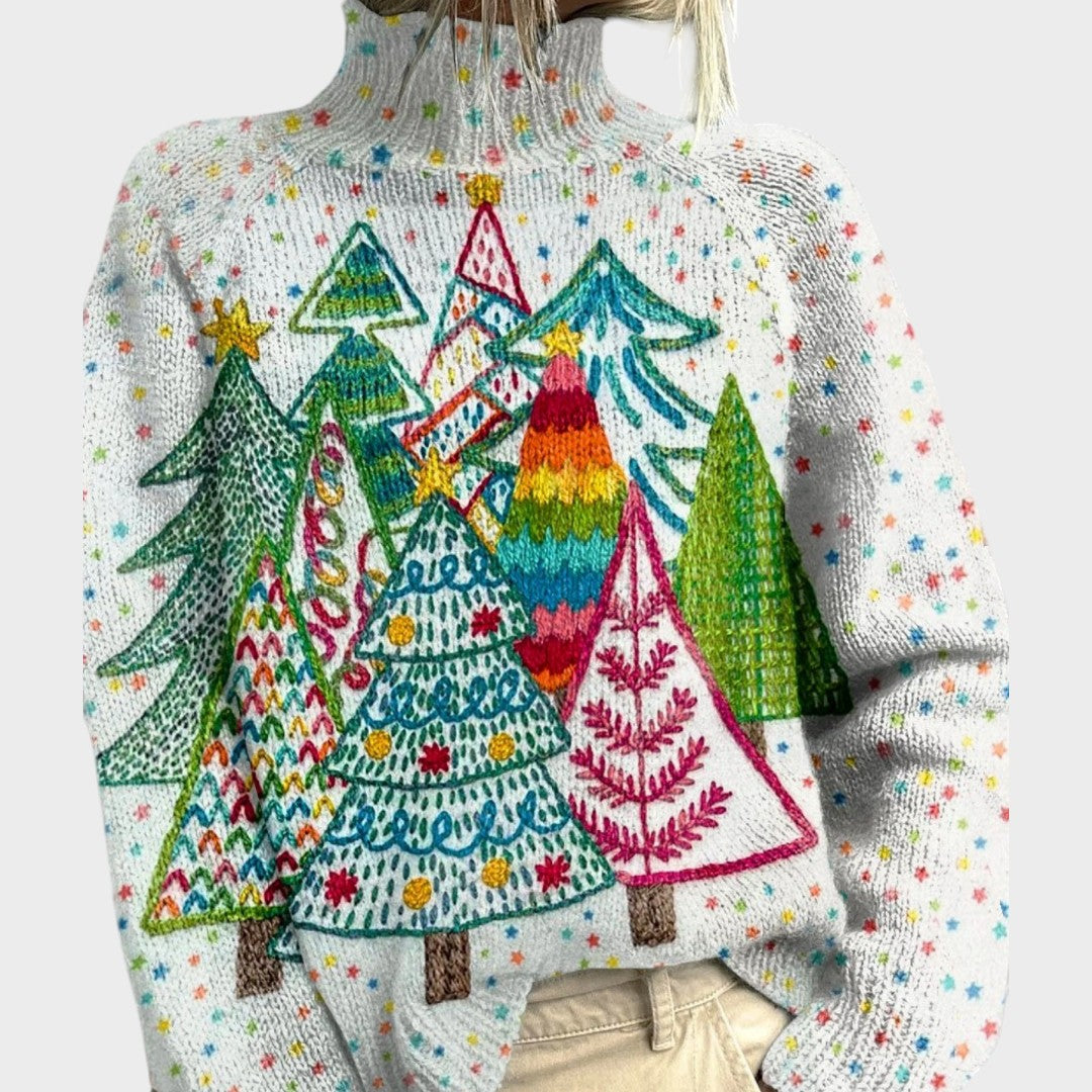 Women's Artistic Knit Turtleneck Sweater