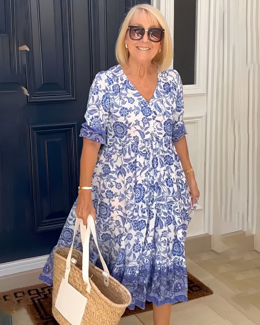 Women's Graceful V-Neck Floral Maxi Dress, photo 4