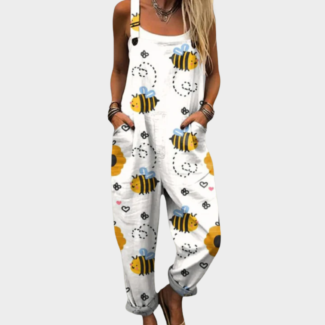 Sarah Comfortable printed jumpsuit in White