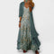 Women's Elegant Maxi Dress Two-Piece Set in Blue
