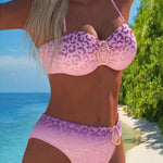 Halter Neck Leopard Print Gradient Swimsuit, photo 18