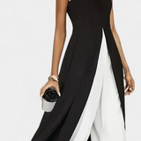 Two-Tone Sleeveless Layered Long Set with Flared Pants, photo 3