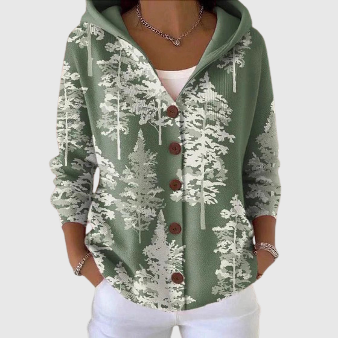 Violet Cozy Hooded Knit Cardigan