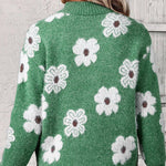 Women's Floral Cable-Knit Quarter-Zip Sweater, photo 4