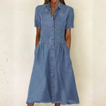 Women's Short-Sleeve Denim Dress