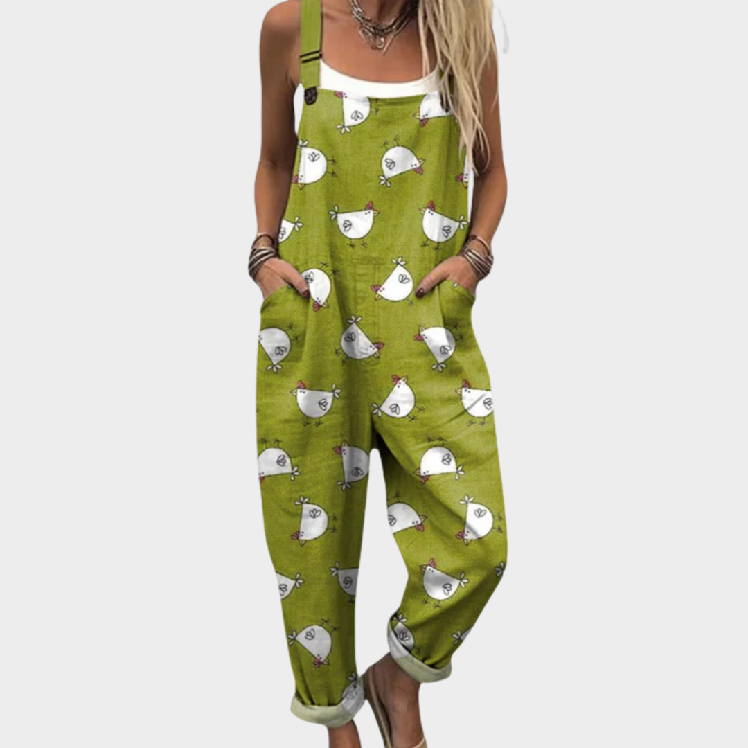 Lily Comfortable printed jumpsuit in Green