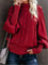 Women's Casual Long-Sleeve Tunic Sweater in Burgundy