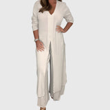 Olivia Elegant Two-Piece Set in Beige