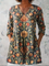 Celine Long Blouse with V-Neck in Multicolor