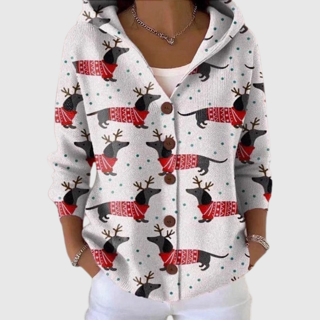Maya Cozy Hooded Knit Cardigan