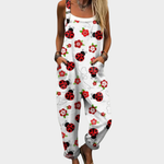 Hannah Comfortable printed jumpsuit in White / Red