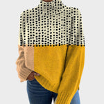 Estelle Artistic Print Turtleneck Sweater
