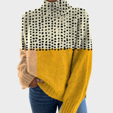Estelle Artistic Print Turtleneck Sweater