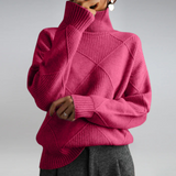 Women's Luxurious Cashmere Mock-Neck Sweater in Pink