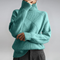 Women's Luxurious Cashmere Mock-Neck Sweater in Blue
