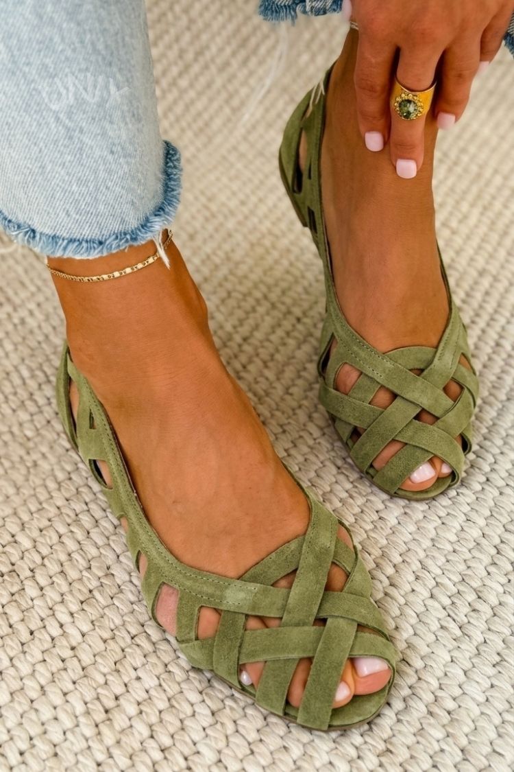 Florence Sandals in Olive Green