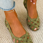 Florence Sandals in Olive Green