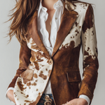 Agathe | Vintage Printed Cow Blazer Eco-Friendly