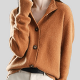 Women's Retro Cashmere Cardigan in Orange