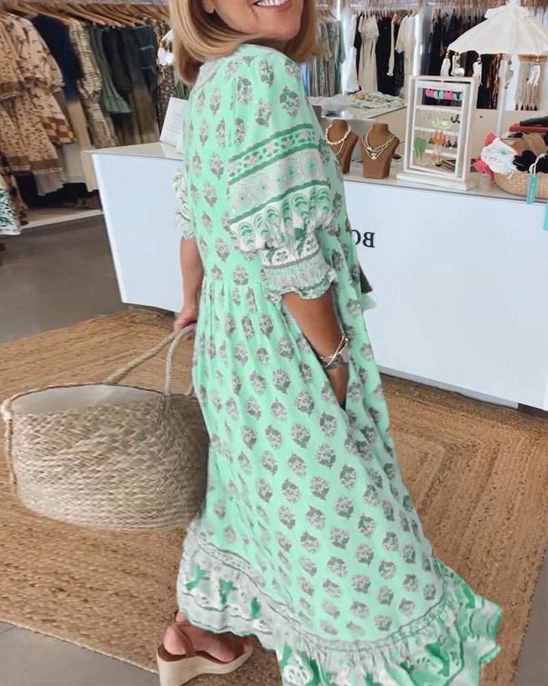 Women's Chic Floral V-Neck Maxi Dress, photo 7