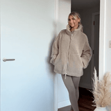 Oversized Teddy Jacket with Stand Collar, photo 15