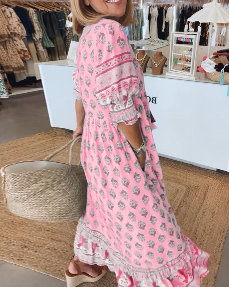 Women's Chic Floral V-Neck Maxi Dress, photo 12