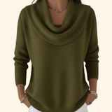 Women's Cowl Neck Sweater in Green