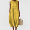 Women's Elegant Dress with Pockets in Light Yellow