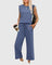 Olyzette Comfortable Two-Piece Set in Blue