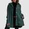 Women's Comfortable Velvet Hooded Jacket in Green