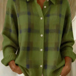 Courtney Checkered Cardigan in Green