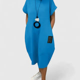 Thalyssiah Comfortable Midi Dress in Blue