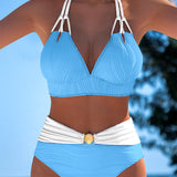 Women's Elegant Support Bikini Set in Light Blue